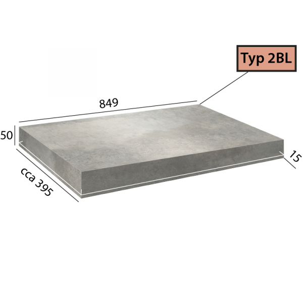 Objectline Step 2BL - 1067 Cement bílý