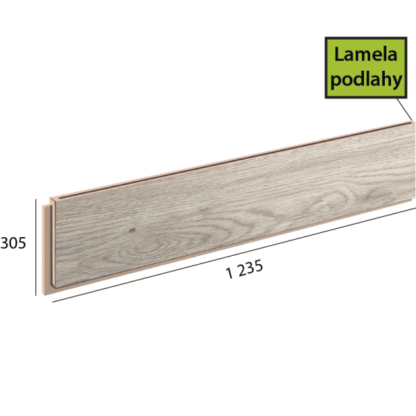 Ecoline Step lamela podlahy - 9506 Dub bílý polární