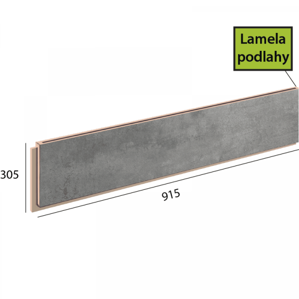 Objectline Step lamela podlahy - 1060 Cement steel