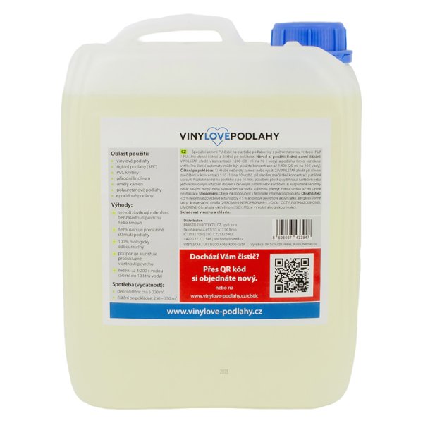 ⭐ VINYLSTAR ⭐ PU čistič na vinylové podlahy (vinyl) a rigid 5l (koncentrát - ředění 1:200) ✅