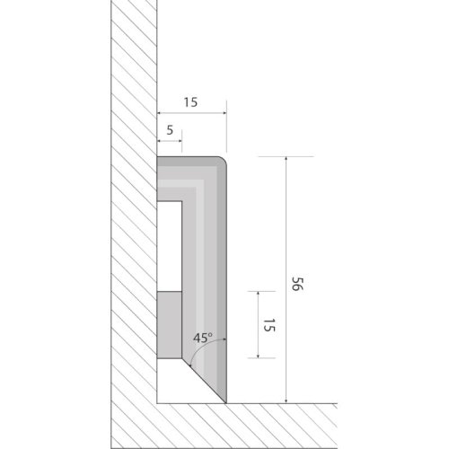 Soklová lišta KS56 pro Longline 1094 Dub klasik