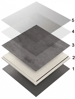 Vrstvy vinylové podlahy Expona Clic 19 dB Stone