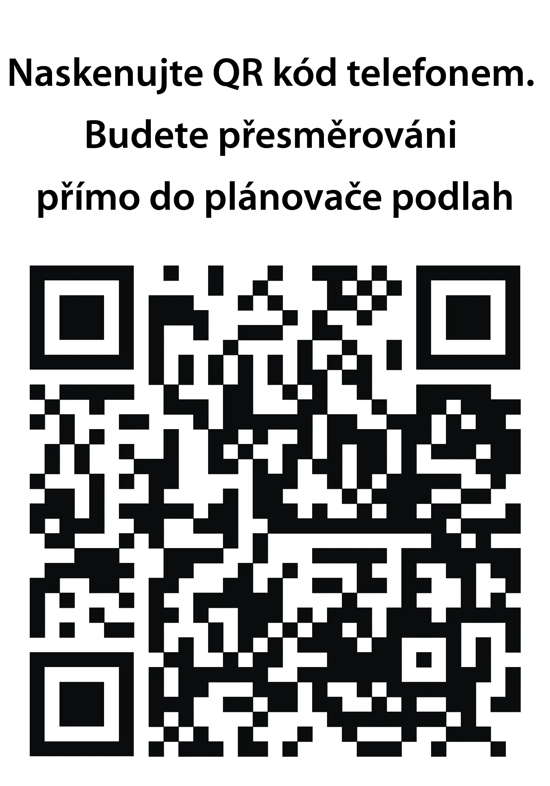 QR kod plánovač podlah